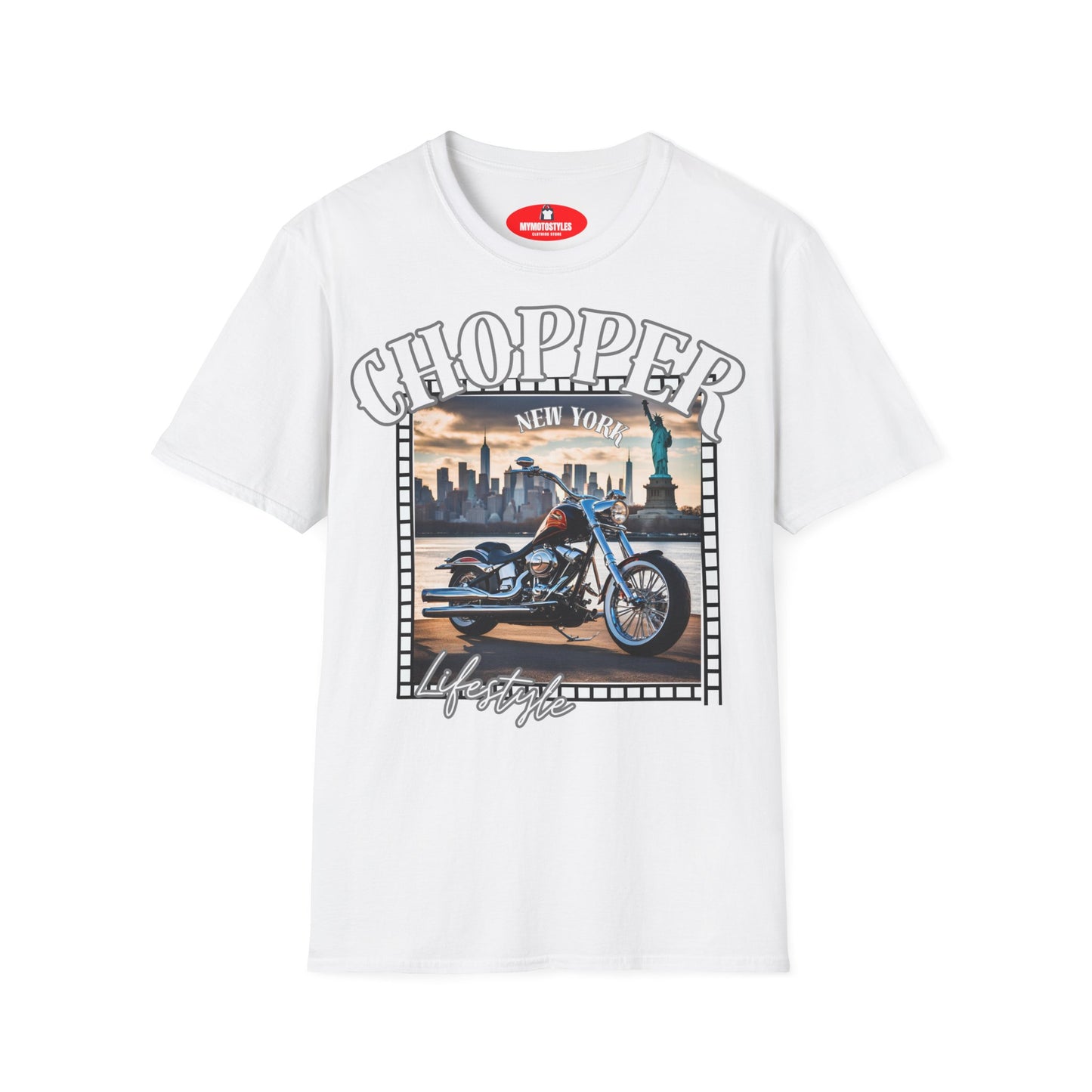Biker T-Shirt - New York - Chopper Design - Vintage - Biker Gift Idea
