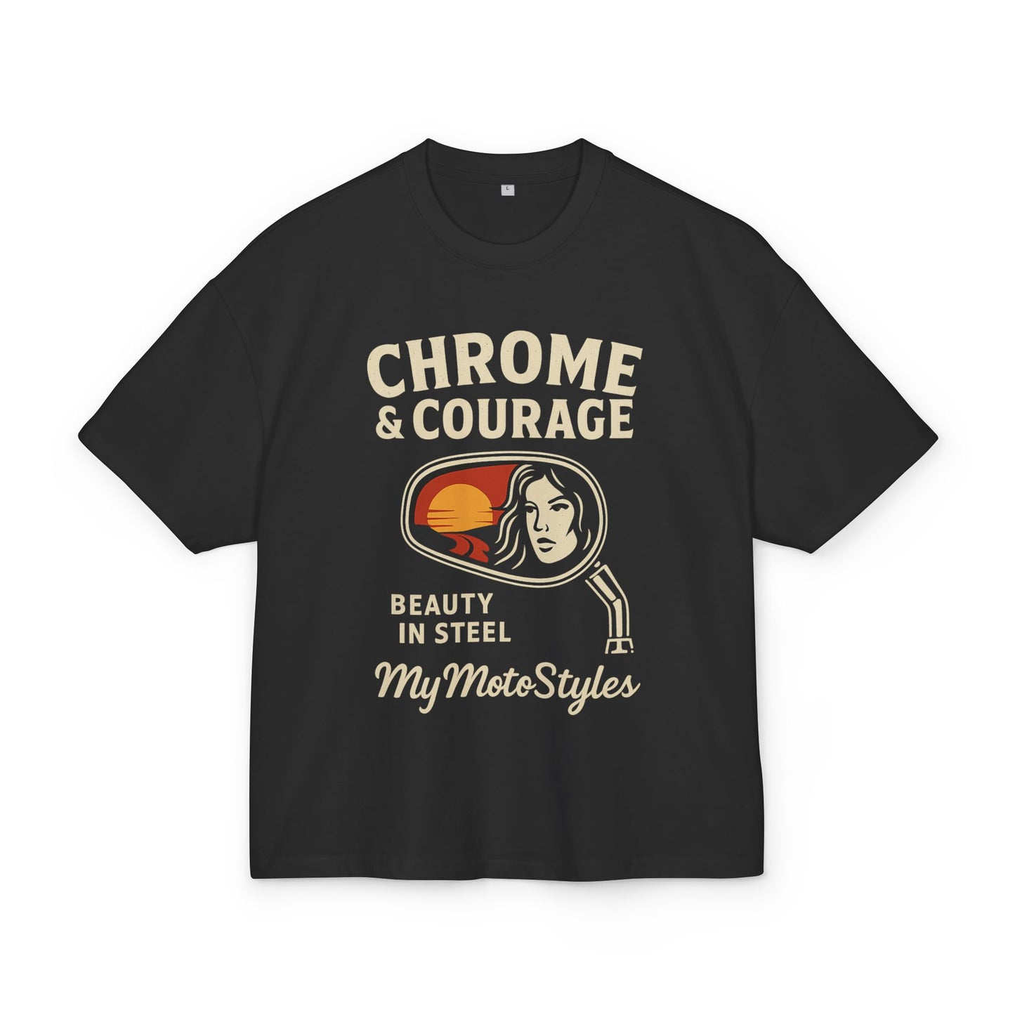 Chrome & Courage Unisex Heavy Cotton Tee - Vintage Motorcycle Graphic Shirt