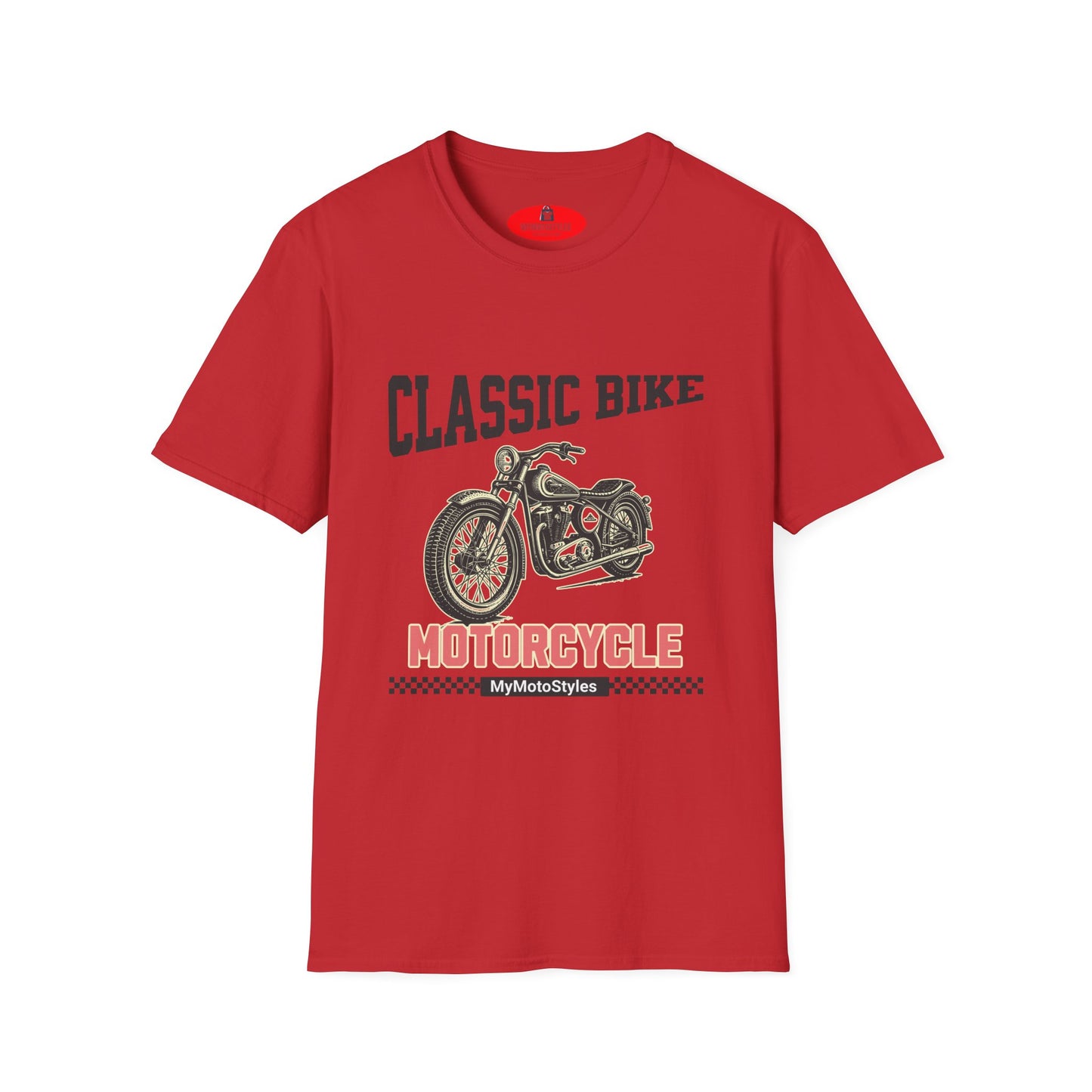 Men's T-Shirt White, Motorcycle, Men's T-Shirt, Classic Bike, Motorcycle, Vintage Design, Gift Biker