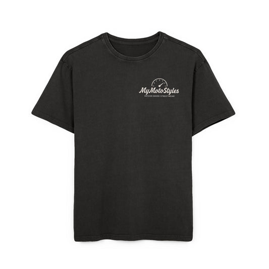 Biker Herren Oversized T-Shirt - Back Print Shirt – Built for the Road - Vintage Style - Top Design von MyMotoStyles