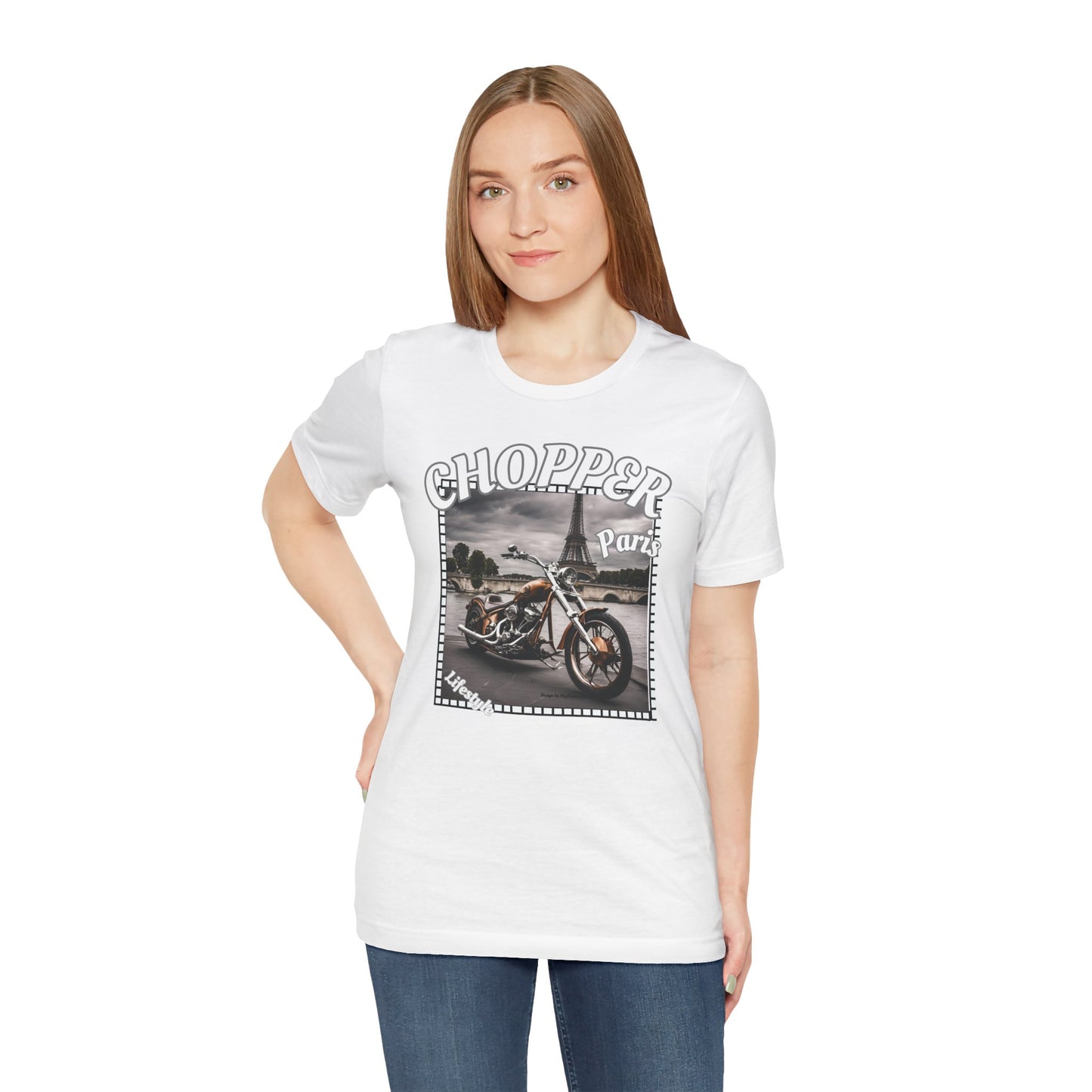 Chopper Bikerin T-shirt - Stylisches Paris Design - Biker Streetwear - Damen Tshirt von MyMotoStyles