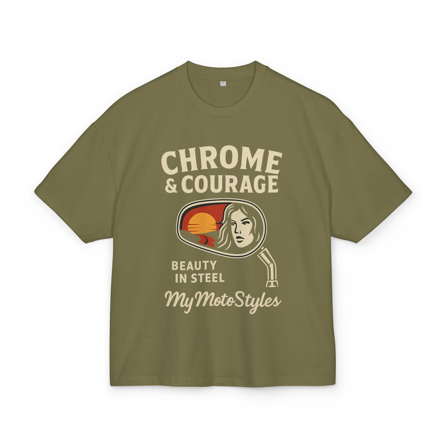 Chrome & Courage Unisex Heavy Cotton Tee - Vintage Motorcycle Graphic Shirt