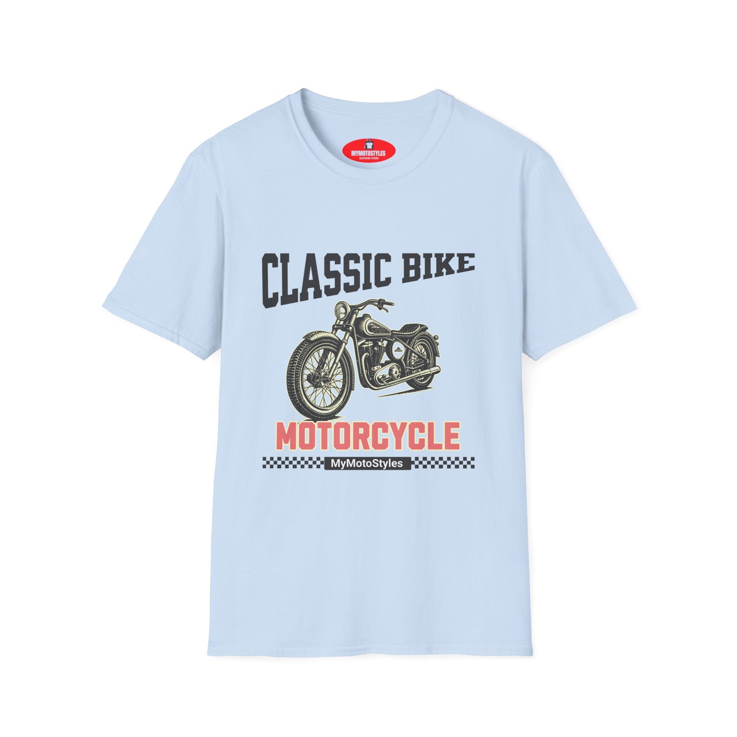 Men's T-Shirt White, Motorcycle, Men's T-Shirt, Classic Bike, Motorcycle, Vintage Design, Gift Biker
