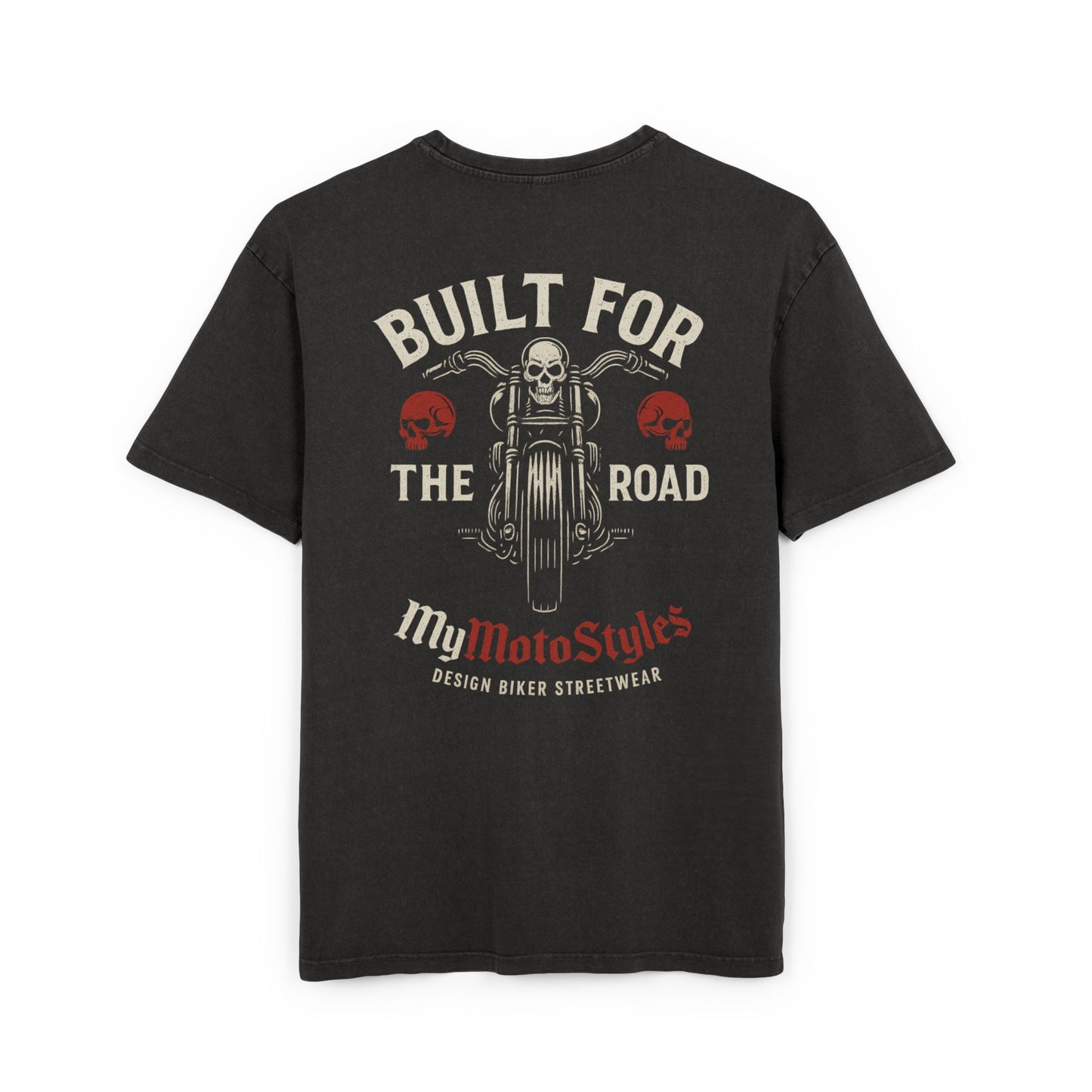 Biker Men's Oversized T-Shirt - Back Print Shirt – Built for the Road - Vintage Style - Top Design by MyMotoStyles