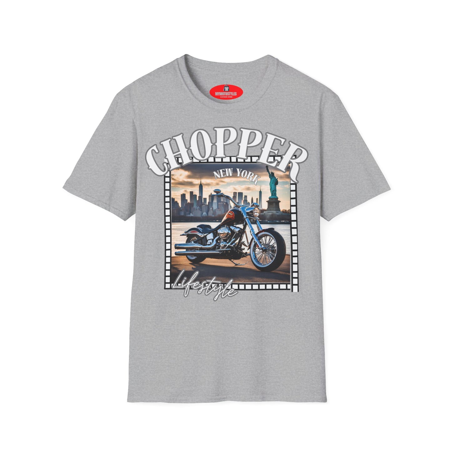 Biker T-Shirt - New York - Chopper Design - Vintage - Biker Gift Idea