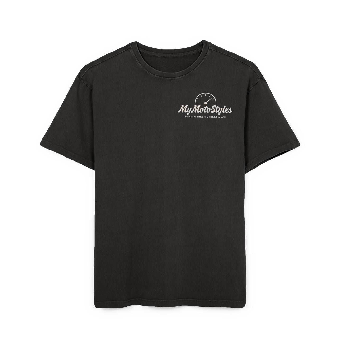 T-shirt de motard oversize délavé à l'acide pour homme – Ride Loud, Ride Free – T-shirt design par MyMotoStyles – Cadeau motard