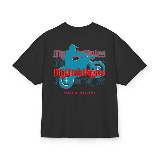 Oversized Biker T-Shirt  - Back Print  - Unisex Shirt - Motocross Design - Your Life, Your Style