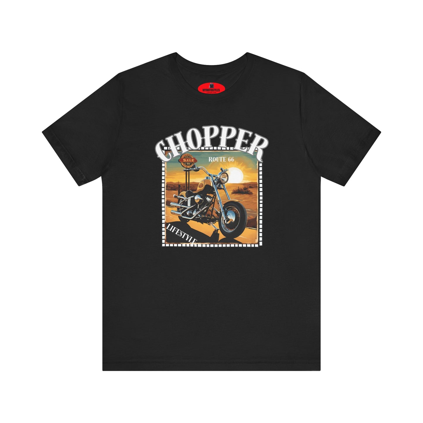 Bikerin T-shirt - Chopper Route 66 Damen - Bikerin Shirt - Vintage Design - Modern und Stylisch - Frauen Tshirt