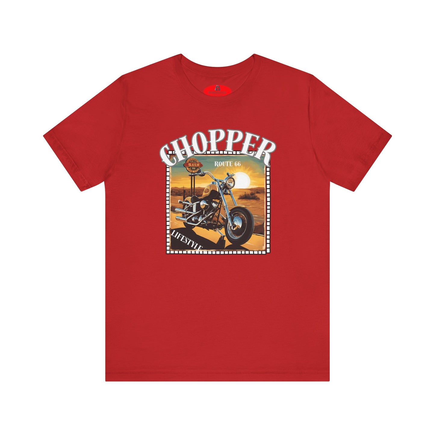 Bikerin T-shirt - Chopper Route 66 Damen - Bikerin Shirt - Vintage Design - Modern und Stylisch - Frauen Tshirt