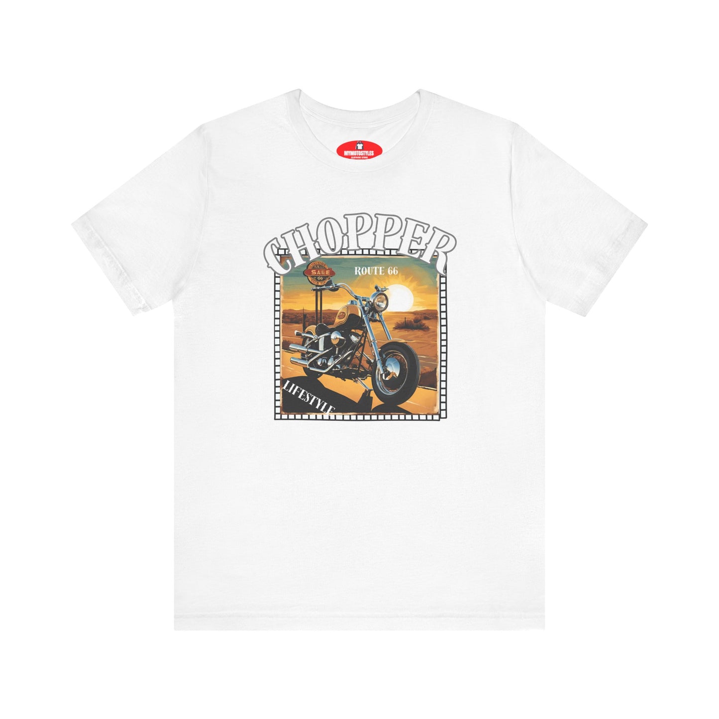 Bikerin T-shirt - Chopper Route 66 Damen - Bikerin Shirt - Vintage Design - Modern und Stylisch - Frauen Tshirt