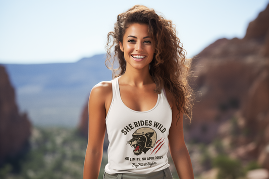 Premium Organic Tanktop "She Rides Wild"