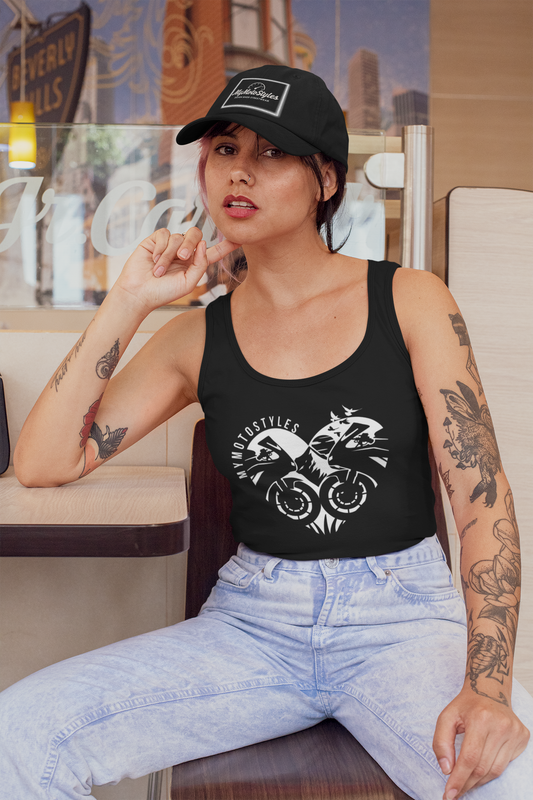 Premium Organic Tanktop "Two Bikes one Heart"