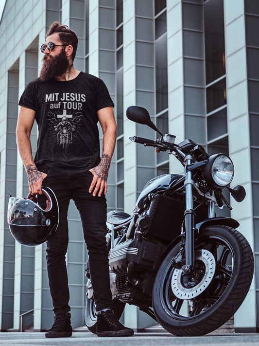 HigherBlanks Premium T-Shirt "Mit JESUS auf Tour"