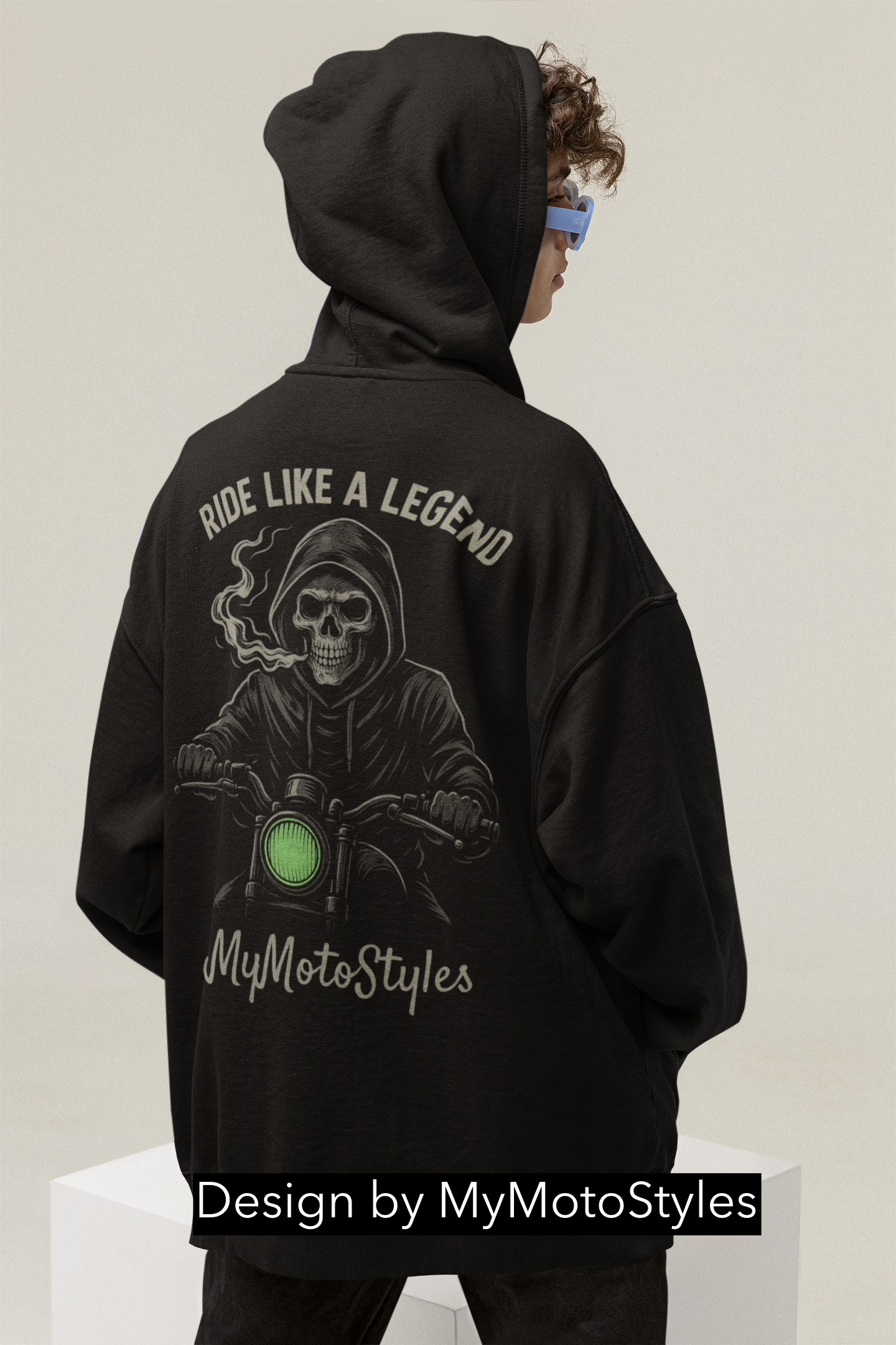 VACANCY Oversized Zipper Hoodie "Ride like a Legend"