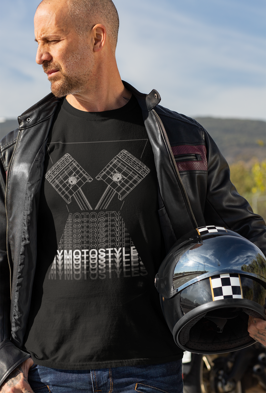 HigherBlanks Premium T-Shirt "Motorrad Kolben"