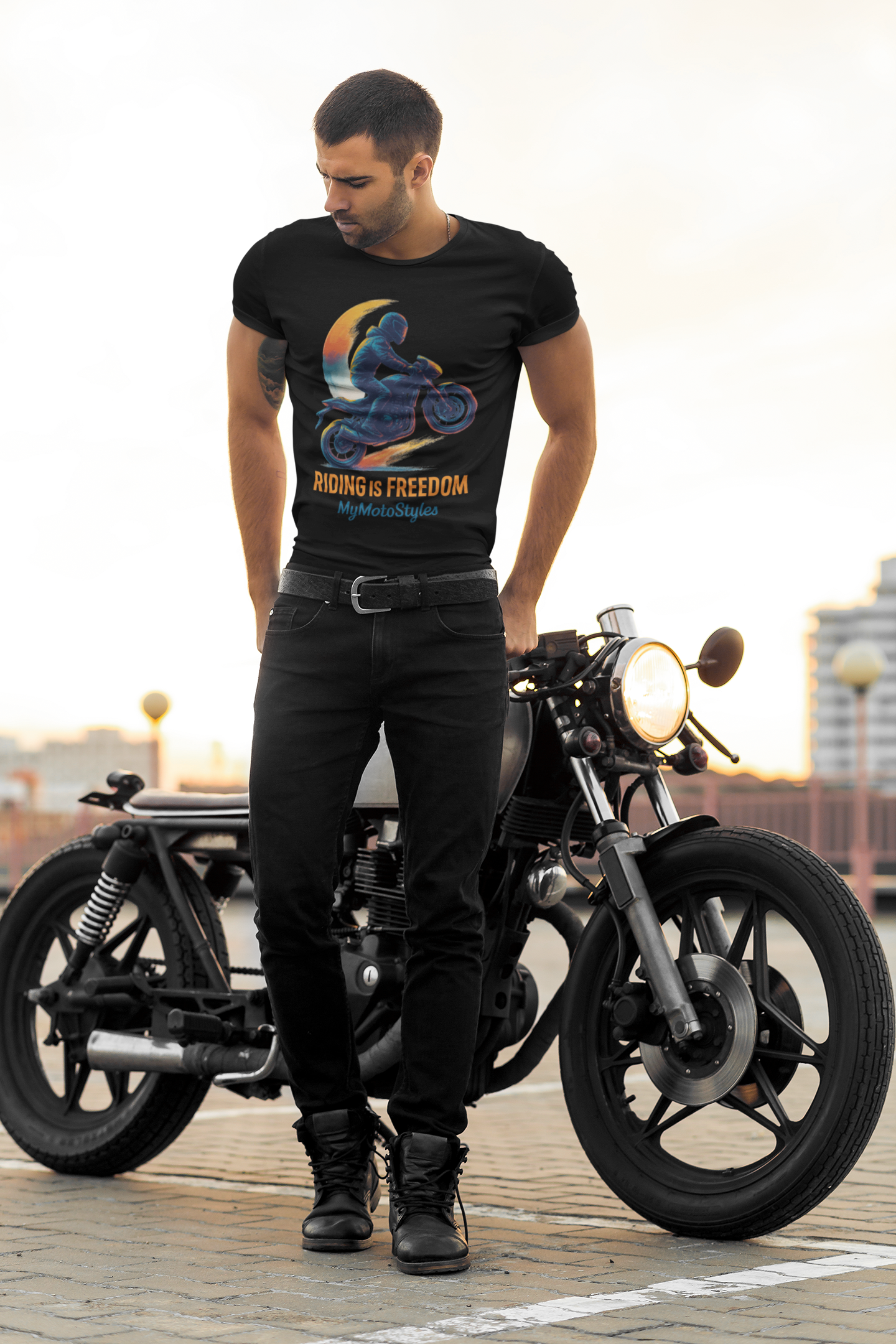 T-shirt premium HigherBlanks « Riding is Freedom »
