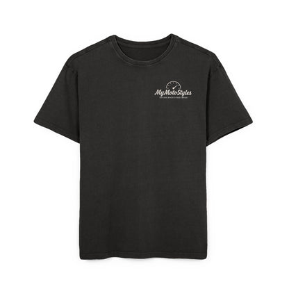 Men's Acid Washed Oversize Tee - Built for the Road Motorcycle T-Shirt