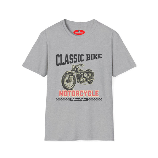 Men's T-Shirt White, Motorcycle, Men's T-Shirt, Classic Bike, Motorcycle, Vintage Design, Gift Biker