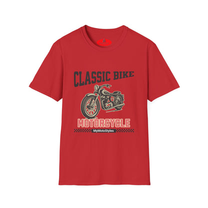 Men's T-Shirt White, Motorcycle, Men's T-Shirt, Classic Bike, Motorcycle, Vintage Design, Gift Biker