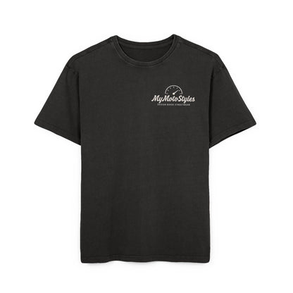 Biker Men's Oversized T-Shirt - Back Print Shirt – Built for the Road - Vintage Style - Top Design by MyMotoStyles