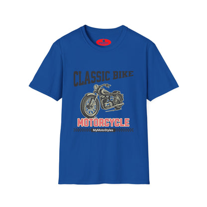 Men's T-Shirt White, Motorcycle, Men's T-Shirt, Classic Bike, Motorcycle, Vintage Design, Gift Biker