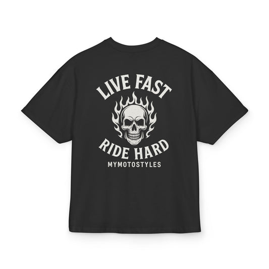 Biker Oversized T-Shirt - Design Shirt - Back Print Motif - Rocker Style - Biker Gift