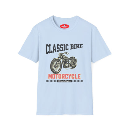 Men's T-Shirt White, Motorcycle, Men's T-Shirt, Classic Bike, Motorcycle, Vintage Design, Gift Biker