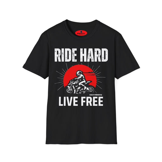Ride Hard Live Free Men's T-Shirt for Motorcycle Enthusiasts, Bikers