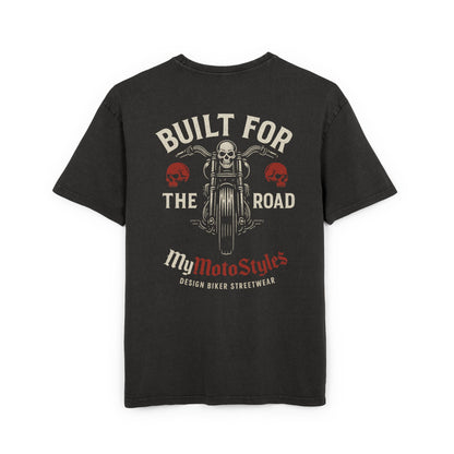 Biker Men's Oversized T-Shirt - Back Print Shirt – Built for the Road - Vintage Style - Top Design by MyMotoStyles