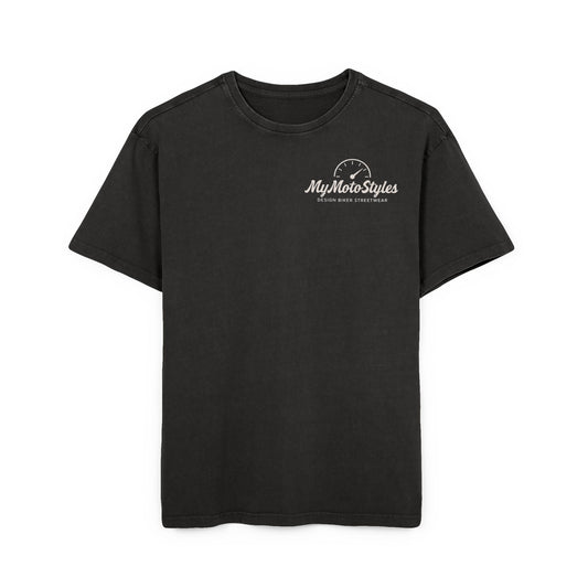 Men's Acid Washed Oversize Biker T-Shirt - Ride Loud, Ride Free - Design Shirt von MyMotoStyles  - Biker Geschenk