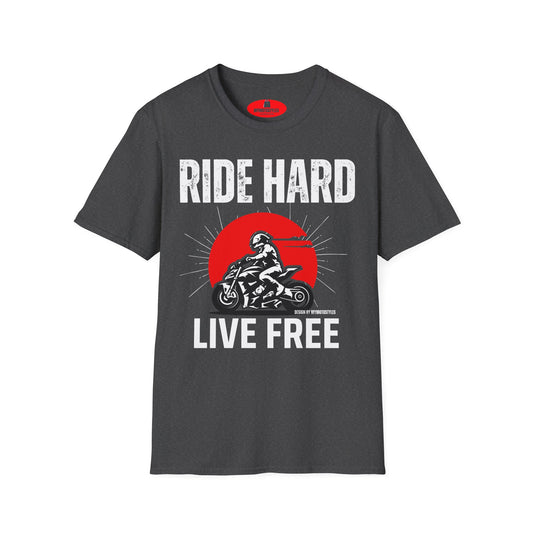 Ride Hard Live Free Men's T-Shirt for Motorcycle Enthusiasts, Bikers