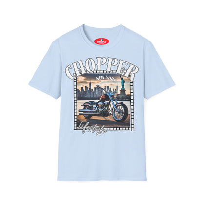 Biker T-Shirt - New York - Chopper Design - Vintage - Biker Gift Idea
