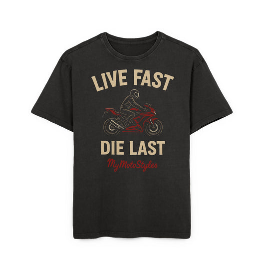 Biker Aced Washed Oversize T-Shirt - Design by MyMotoStyles