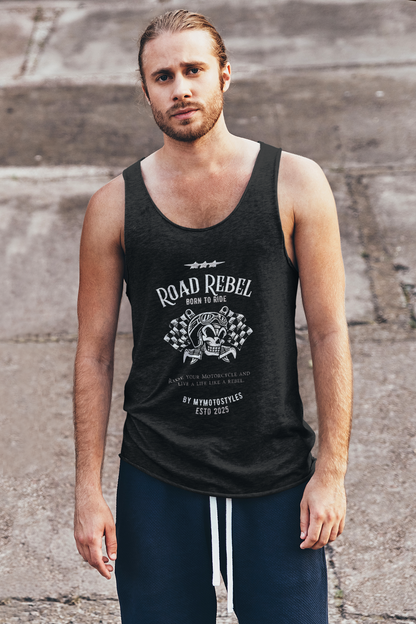 Road Rebel Biker Tank Top - Men's Undershirt - Biker Shirt 