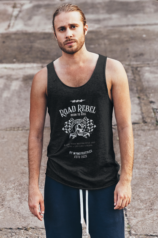 Road Rebel Biker Tank Top - Men's Undershirt - Biker Shirt 