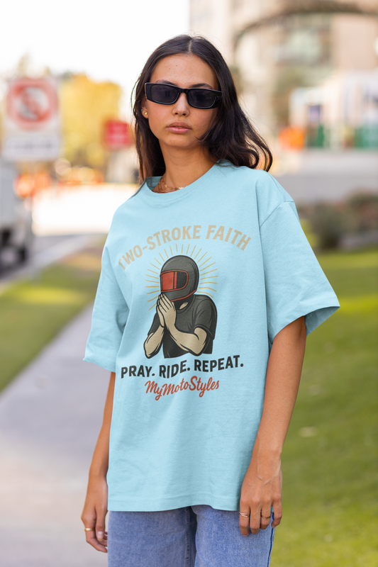 VACANCY Oversized Shirt "Pray.Ride.Repeat."